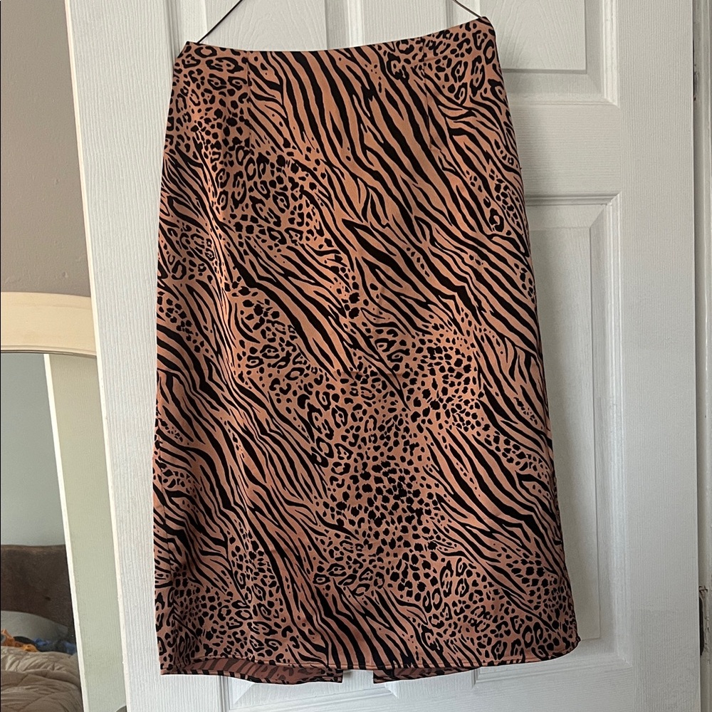 Leopard Print Women's Skirt - Brown